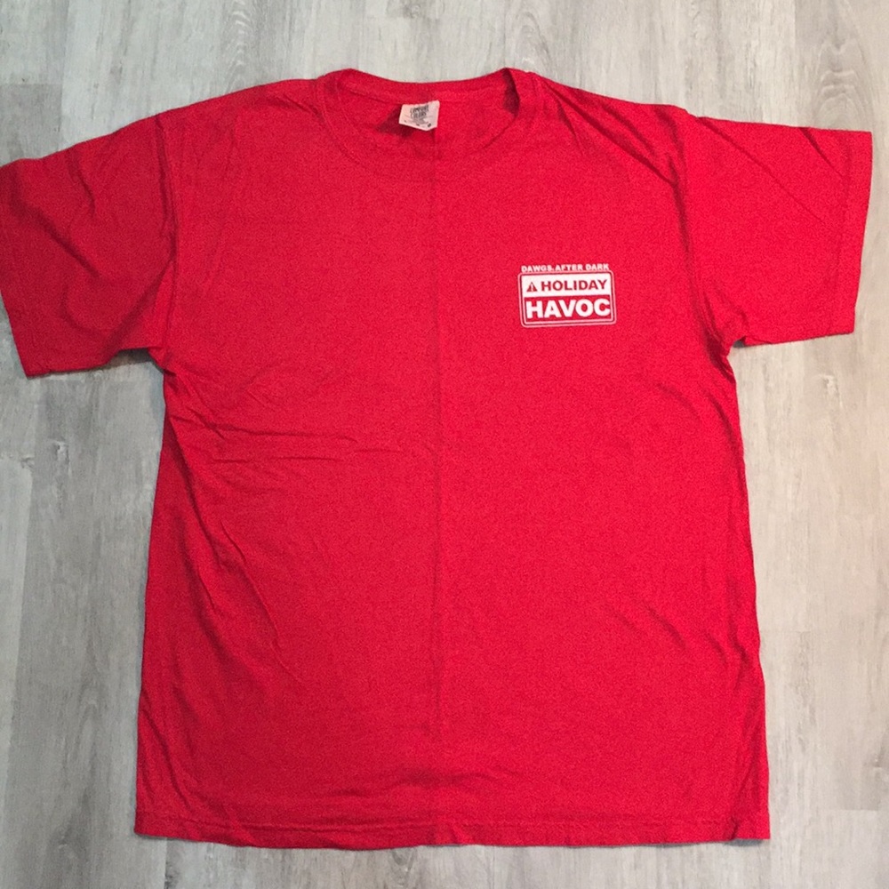 UGA Dawgs After Dark Holiday Havoc Unisex Tee Large